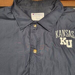 University of Kansas KU Jayhawks Champion NCAA Mens Classic Coaches Jacket Large